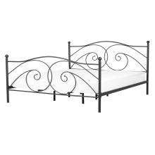 Bed Metal DINARD 140 x 200 cm (EU Double) Black