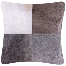 Throw Cushion NELLAD Leather 45 x 45 cm Grey Patchwork