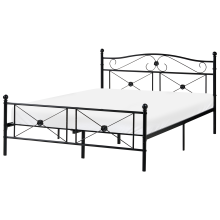 Bed Metal RODEZ 140 x 200 cm (EU Double) Black