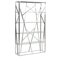 4 Tier Shelving Unit HOXIE Metal 175 cm Silver