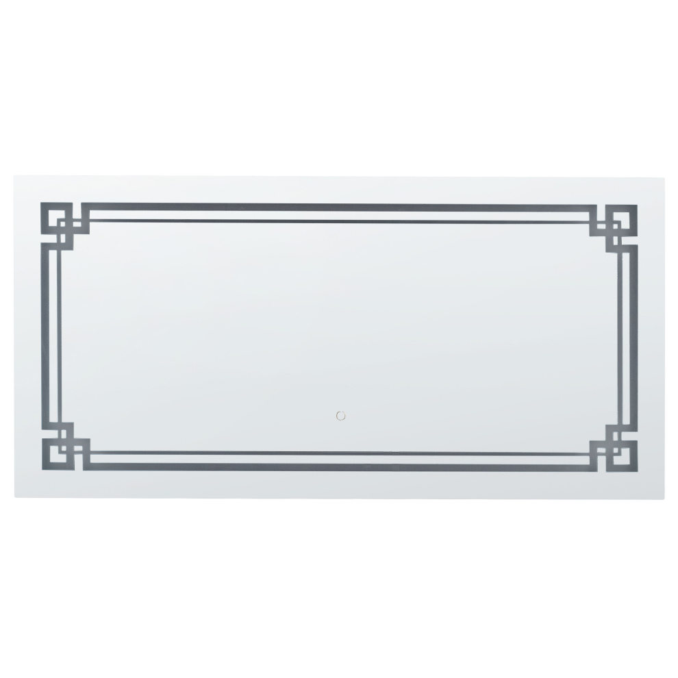 Beliani Led Bathroom Mirror Avranches 120 Cm 60 Cm Silver