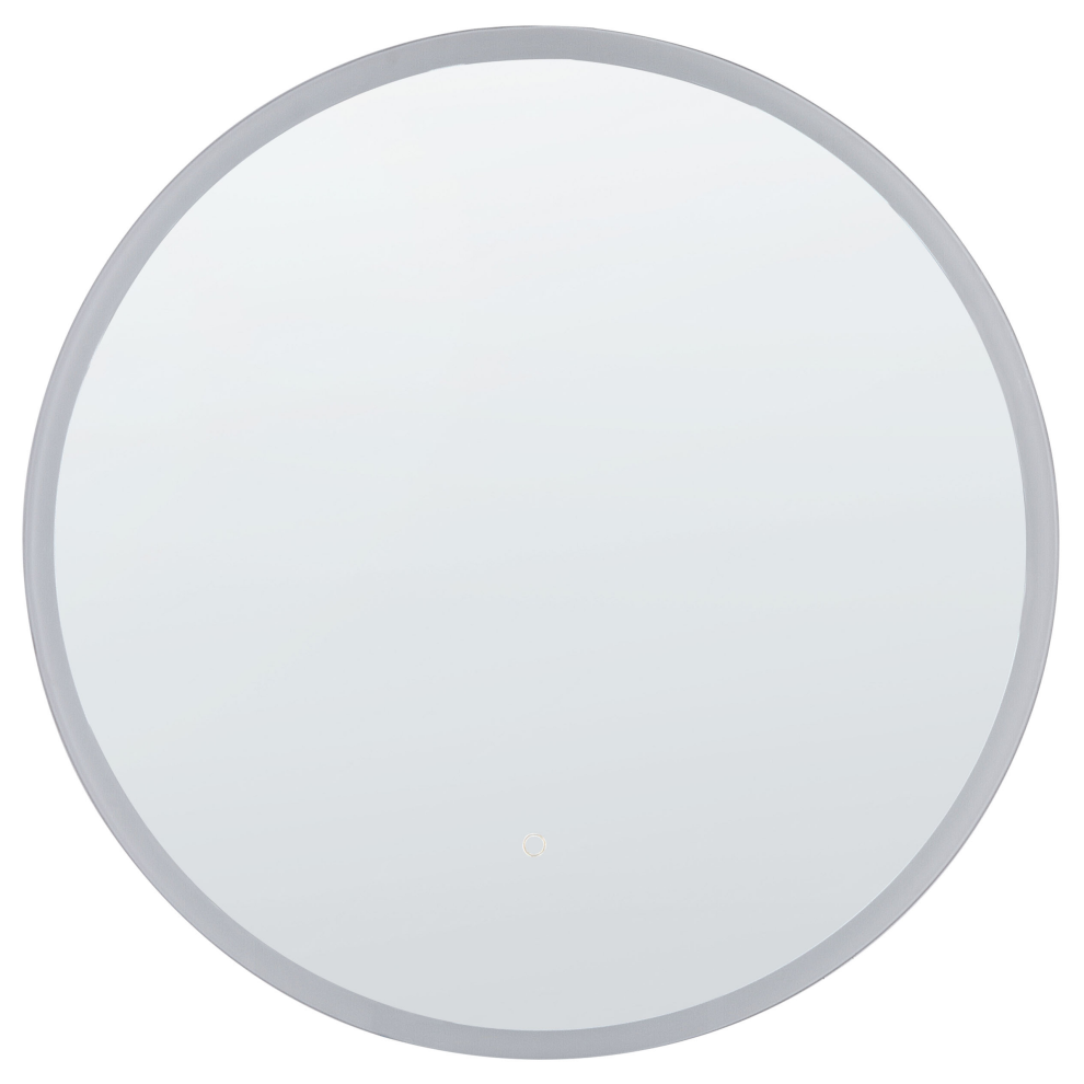 Beliani Led Bathroom Mirror Deauville 79 Cm 79 Cm Silver