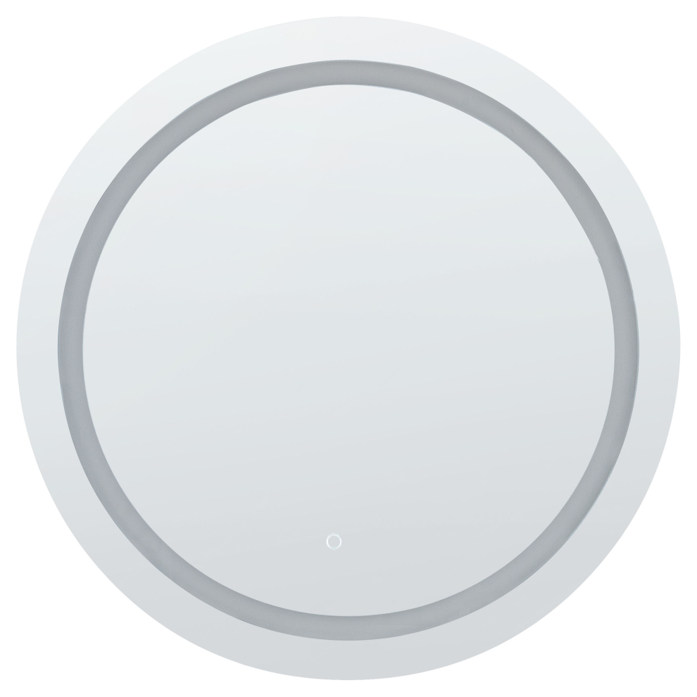 Beliani Led Bathroom Mirror Courseulles 79 Cm 79 Cm Silver
