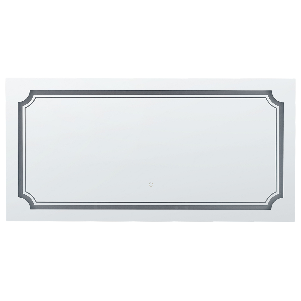 Beliani Led Bathroom Mirror Arromachnes 120 Cm 60 Cm Silver