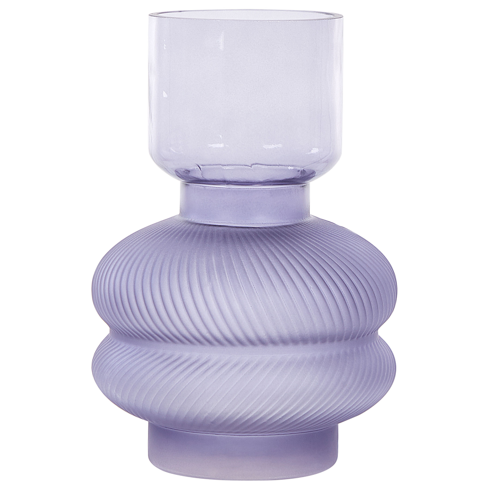 Beliani Flower Vase Rodia Glass 24 Cm Violet