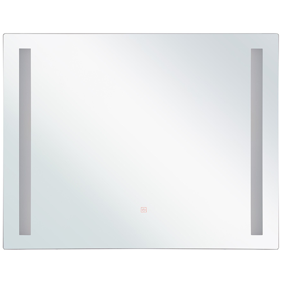 Beliani Led Bathroom Mirror Lirac 70 Cm 60 Cm Silver