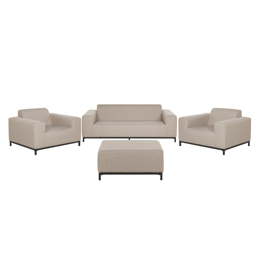 Beliani Garden Lounge Set With Table 5 Seater Rovigo Beige