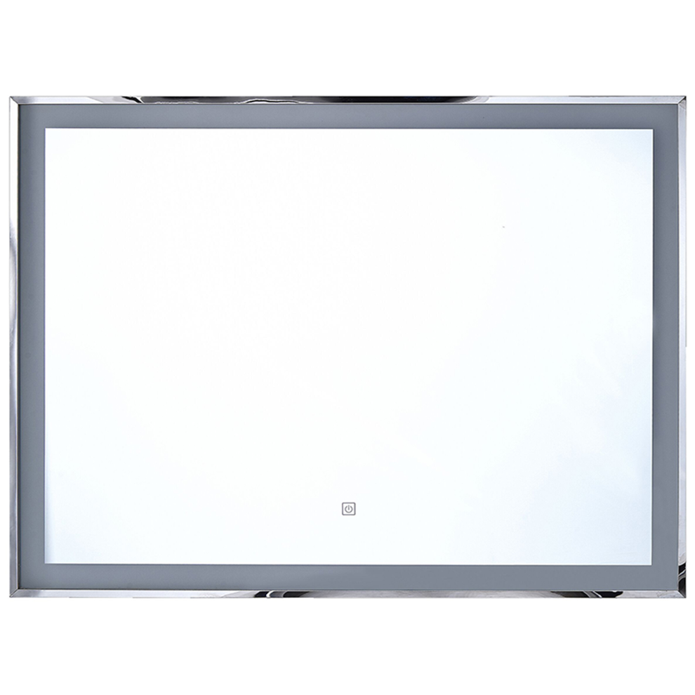Beliani Led Bathroom Mirror Argens 90 Cm 70 Cm Silver