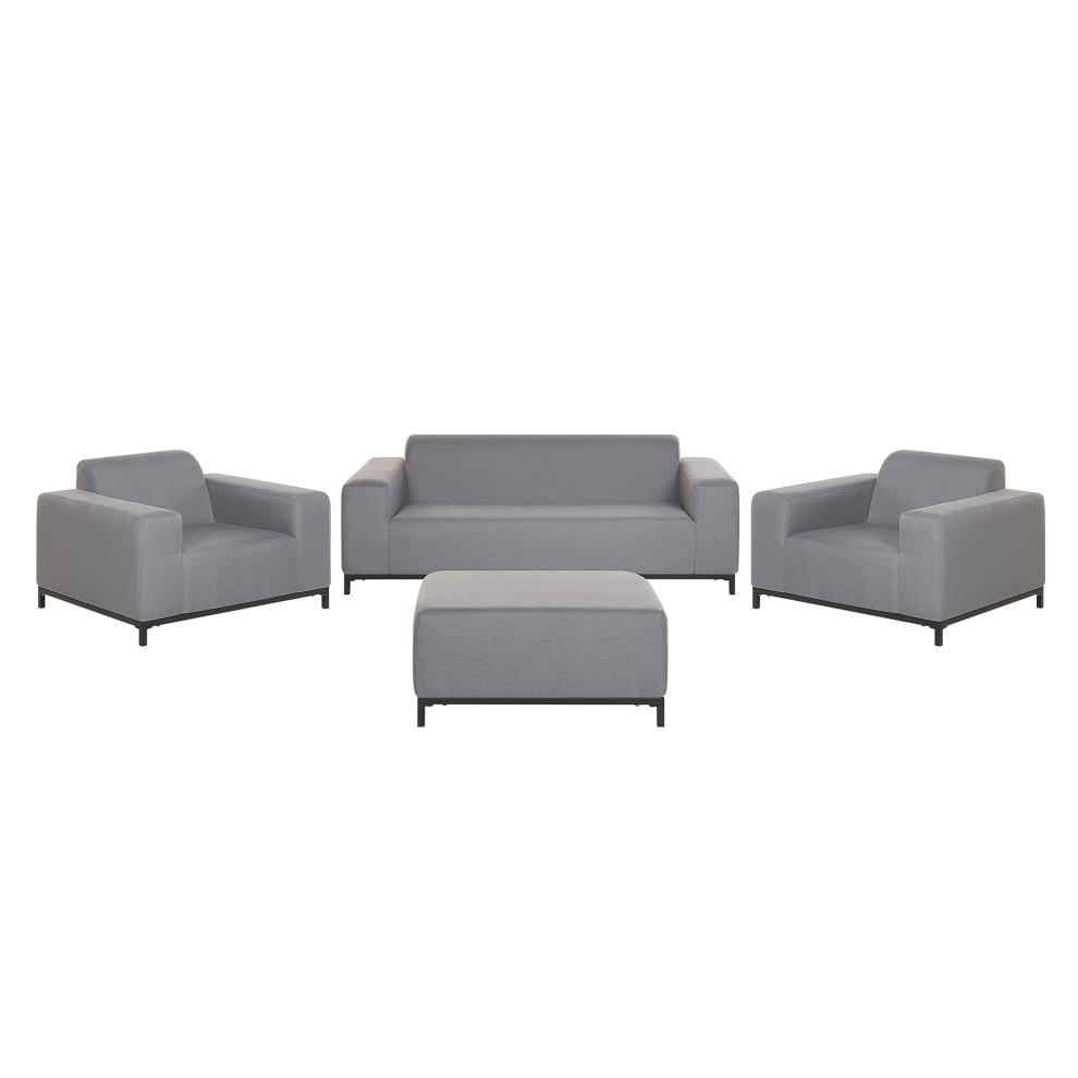 Beliani Garden Lounge Set With Table 5 Seater Rovigo Grey
