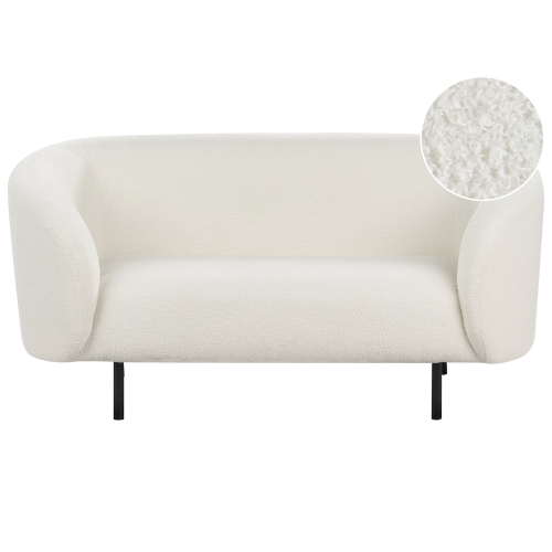Beliani Sofa 2 Seater LOEN Boucle White