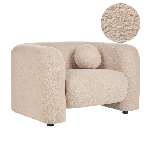 Beliani Armchair LEIREN Boucle Beige