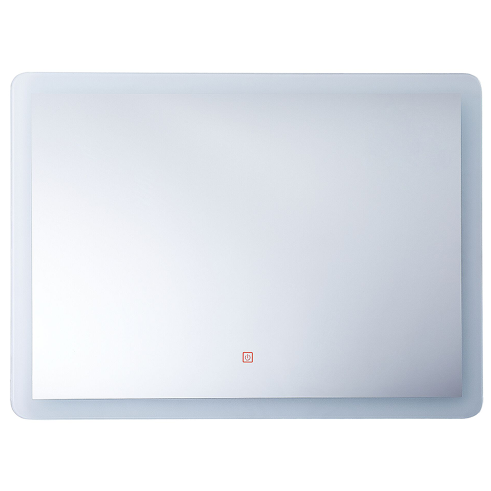 Beliani Led Bathroom Mirror Corroy 80 Cm 60 Cm Silver