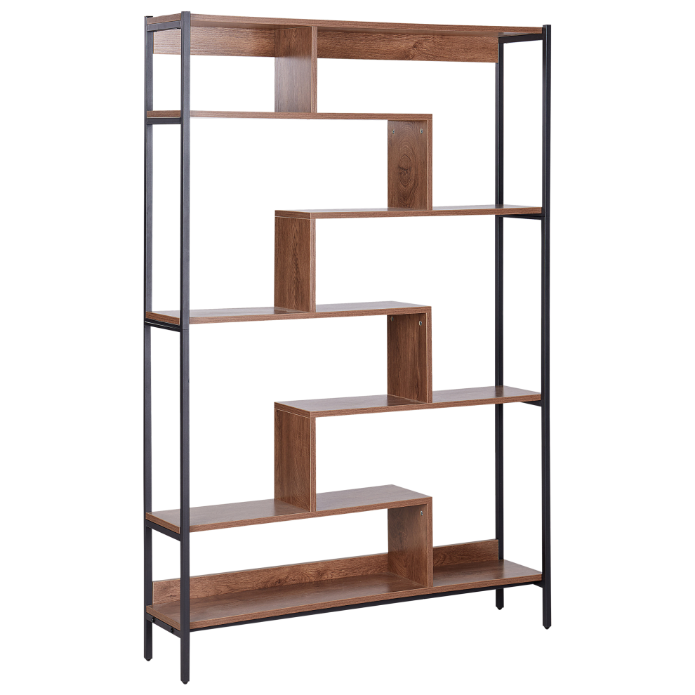 Beliani 6 Tier Shelving Unit Daven 180 Cm Brown