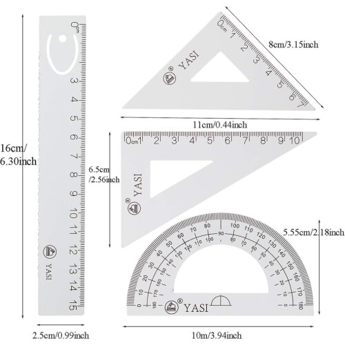 4 Pack Math Geometry Tool For Students, Draftsman, Engineers, Design, Graphic, Examination, Math Or Painting 1