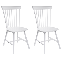 Set of 2 Dining Chairs BURGES Wood White