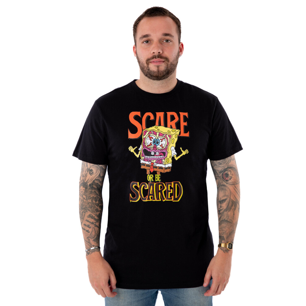 Spongebob Squarepants (X-Large) Short Sleeved T-Shirt (Unisex Black)