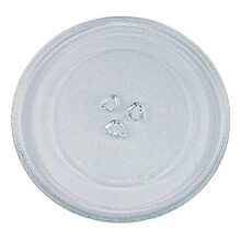 Plateau tournant universel pour micro-ondes en verre avec 3 fixations, 24,5 cm