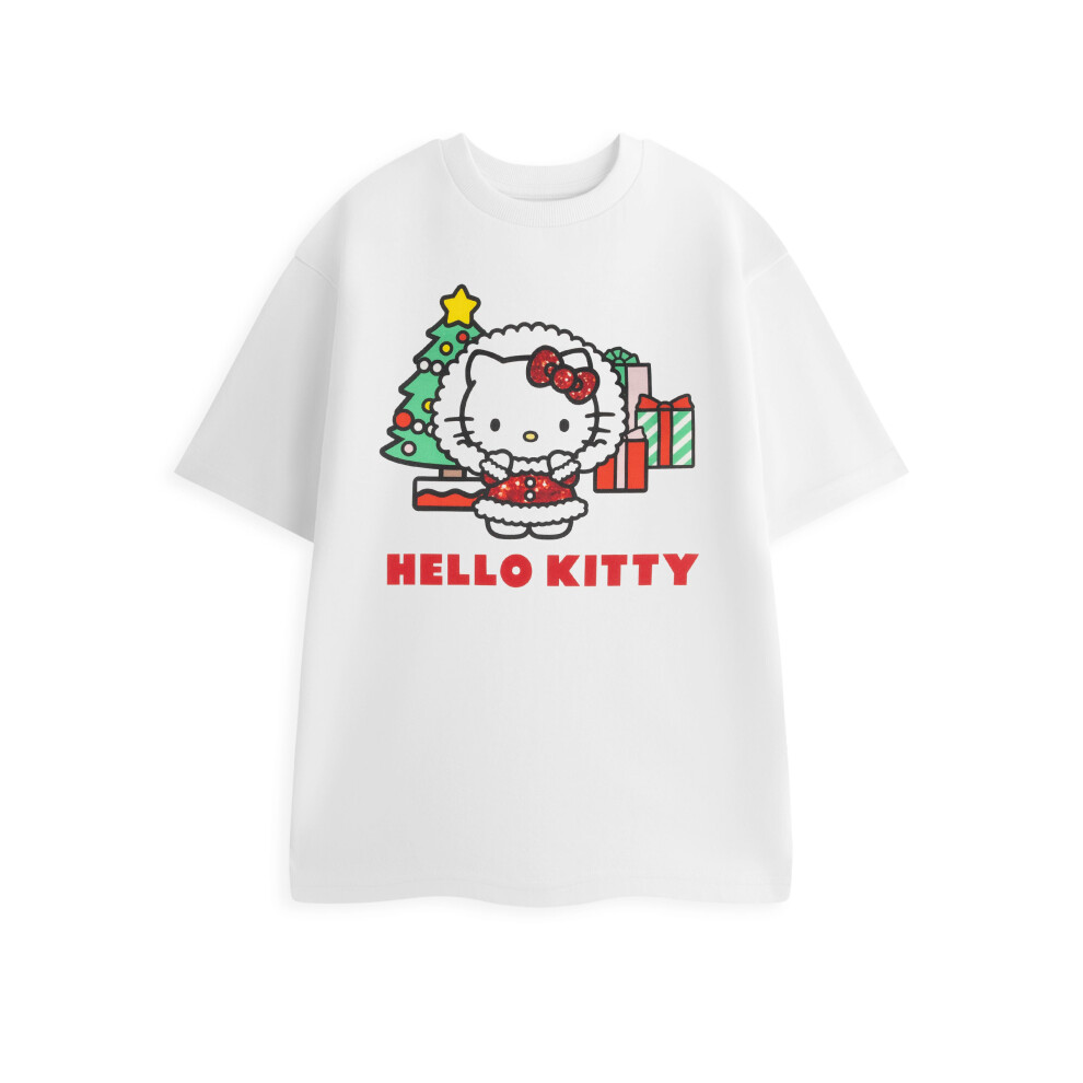 Hello Kitty (Xxx-Large) Short Sleeved T-Shirt (Womens White)