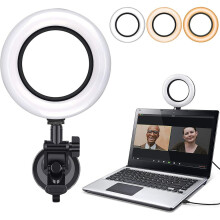 Video Conference Lighting Kit, Computer/laptop Monitor Led Video Light Dimmable Ring Light
