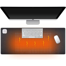 Warm Desk Pad, Pu Large Heated Keyboard Pad, Office Hand Warmer Desk Mat, 3 Speeds Touch Heated Control, 31" X 13" Gaming Mouse Pad, Winter Office Des