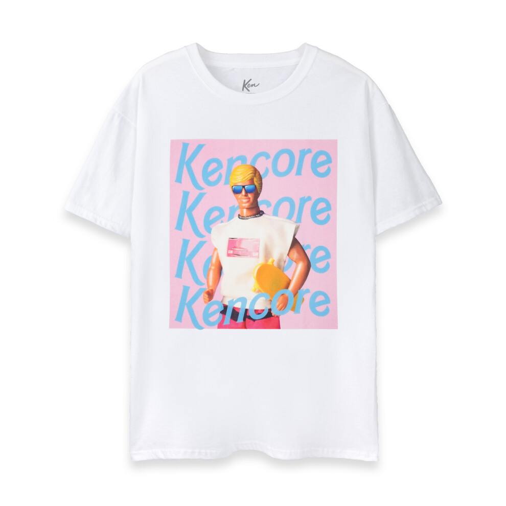 Barbie (Small) Short Sleeved T-Shirt (Mens White)