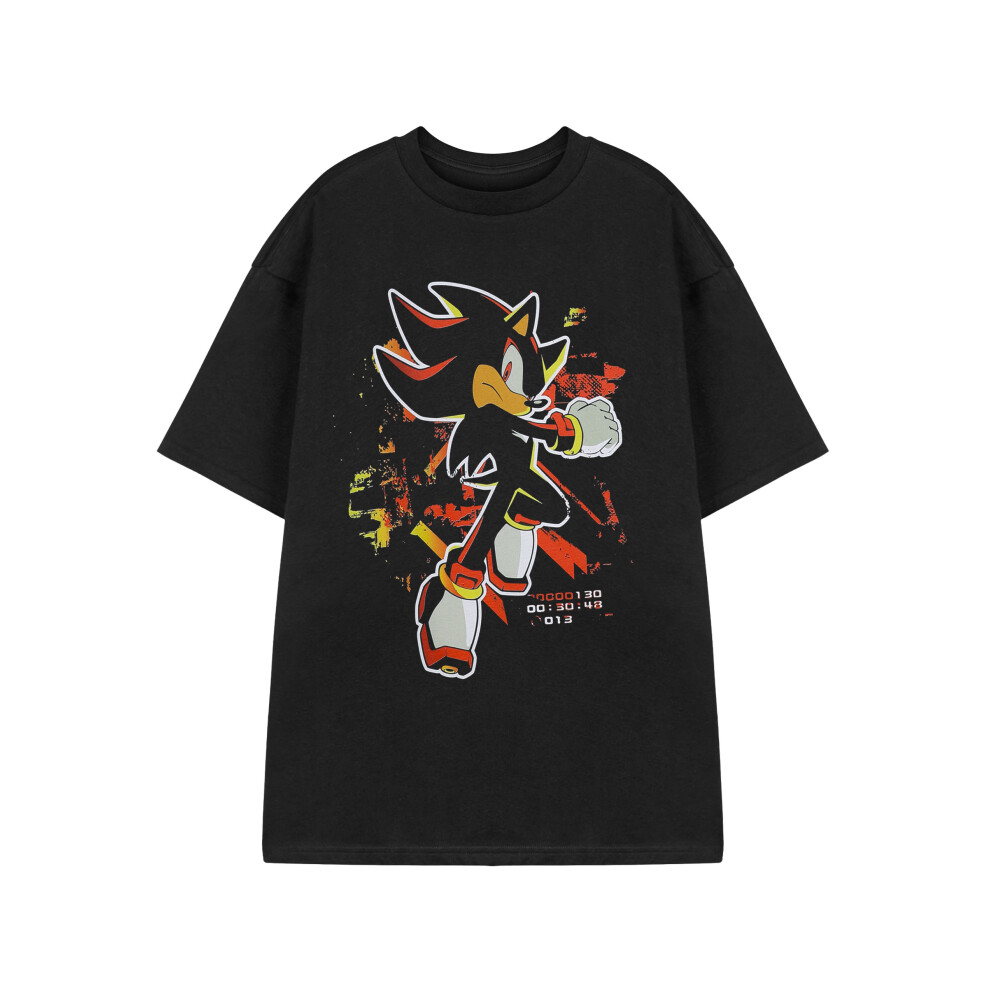 Sonic The Hedgehog (Small) Short Sleeved T-Shirt (Mens Black)