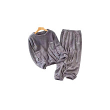 Autumn Winter Men Pajamas Set Thermal Fleece Thick Warm Soft Pyjamas Suit Long Sleeve Casual Home Pyjama Set Male Nightwear