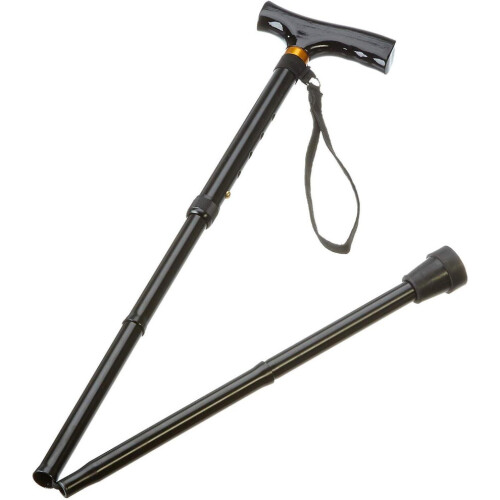 Adjustable Folding Walking Stick, Portable Cane With Ergonomic Handle, Non-slip Base, Lightweight, Height 1