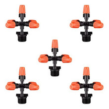 Micro Spray Adjustable Flow Irrigation Drippers, Sprinkler Drip Irrigation Mister Heads, Set of 5