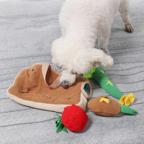 Jouet à mâcher interactif pour chiens, en forme de légume, pour jouer à cache-cache. 2