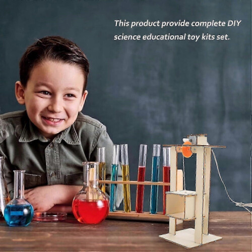 Creative DIY Wooden Elevator Toy Kit for Kids - Fun Educational STEM Project with Safe Materials 1
