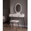 Beliani Dressing Table with Mirror and Stool SOYE LED White 3