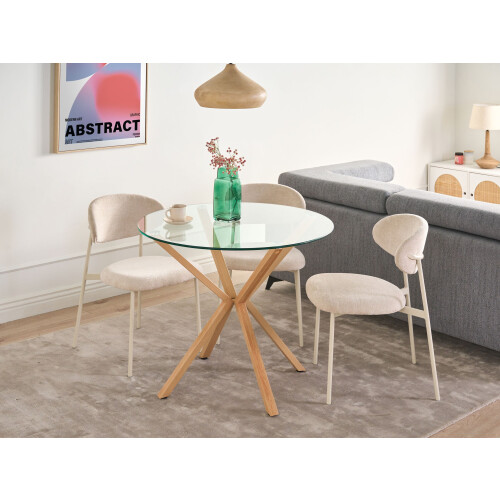 Beliani Dining Table ALTURA Transparent 90 cm 90 cm 1