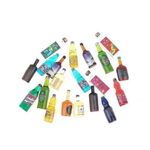 20-Piece Miniature Drink Bottles: 1:12 Scale Dollhouse Kitchen Accessories 2