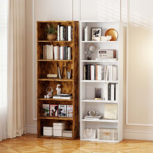 (Walnut) Levede 6-Tier Industrial Adjustable Bookshelf