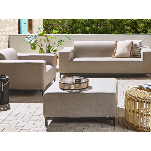 Beliani Ottoman ROVIGO Fabric Beige 1