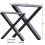 Ensemble de 2 pieds de table en acier en forme de X 4