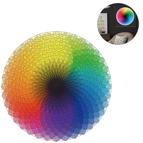 Puzzle da 1000 pezzi Puzzle rotondo Puzzle creativo con gradiente arcobaleno Puzzle difficile Puzzle 2