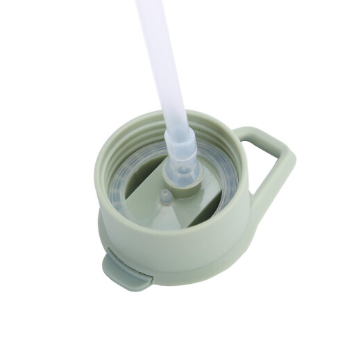 Glaswasserflasche mit Strohhalm und Tragegriff, 700 ml 1