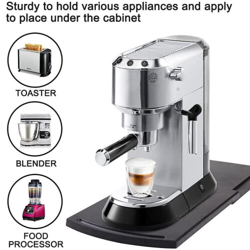 Kitchen Sliding Tray, Kitchen Hacks Coffee , Sliding Tray Appliance For Coutertop With Rolling Whee 1