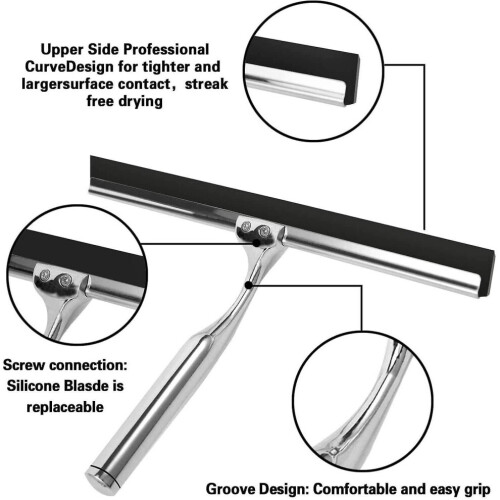 Sunrain Window Wiper Squeegee Compatible With Window Scraper Compatible With Shower Window 10in 2