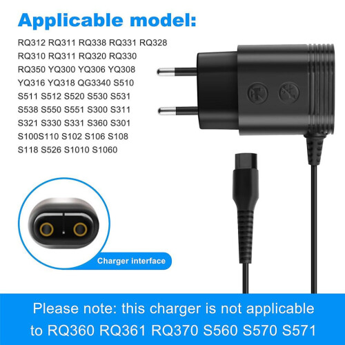Suitable For Shaver, A00390 Charger Power Cord Adapter Eu Plug 1