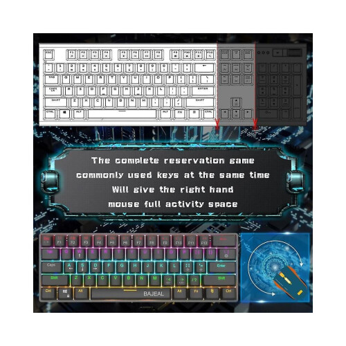 Portable 60% True Mechanical Gaming Keyboard And Mouse Wired Mice 1
