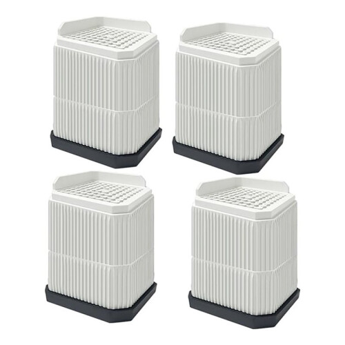 4 Pack Furniture Risers, Stackable Plastic Height Blocks, Moisture-Proof for Table Sofa Chair 1