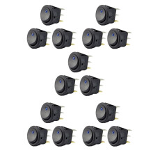 15Pc 12V 20A Rocker Toggle LED Light SPST -Off Control for Boats Cars Racing Cars Off-Road Vehicles