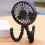 2X Black Portable USB Rechargeable Silent  Fan 3 Speed Adjustable with Lighting Function for Car  Stroller 3