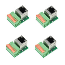 4 Piezas Bloque de Terminal de Red RJ45, 8 Pines, Montaje en Riel DIN Sin Herramientas, Toma de Red Cat.5e con Terminal de Inserción