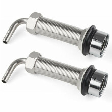 2X 92.5mm Stainless Steel Elbow Shank Beer Tap Draft Beer Faucet Accessories with Diameter 8mm for Beer Keg