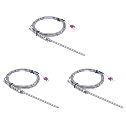 3X K Type 0-800 Degree Celsius Thermocouple Probe Sensors 2M 6.5Ft