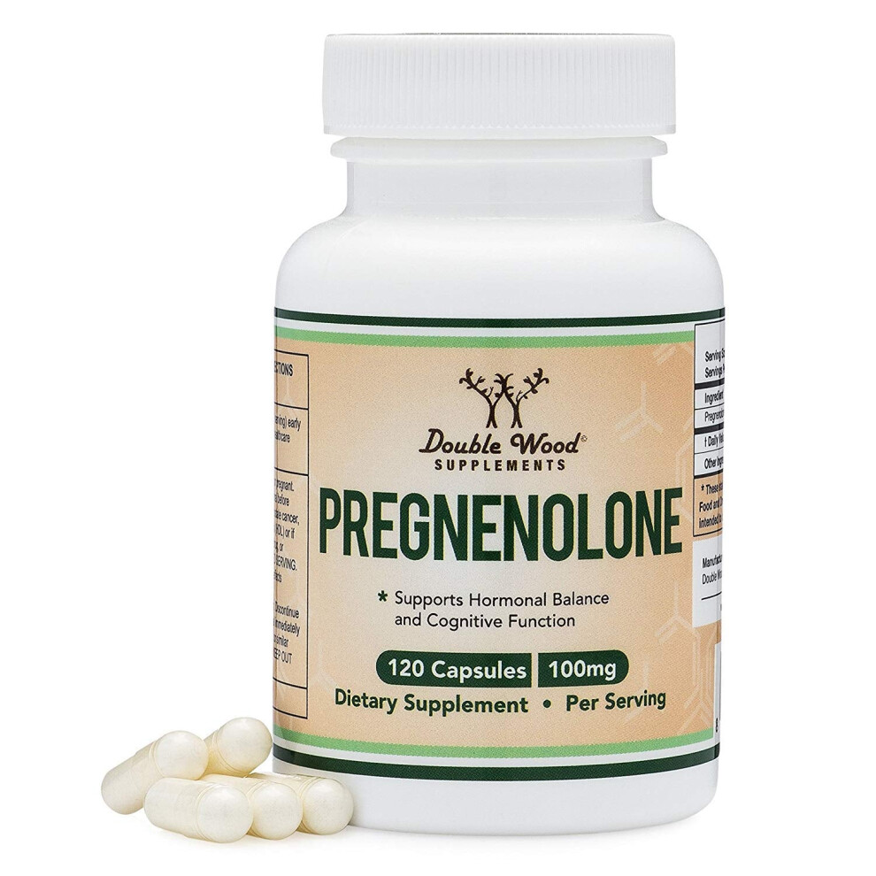 Double Wood Supplements Pregnenolone 100Mg Per Serving 120 Capsules (50Mg Per Capsule)